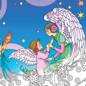 👼Free Christmas Printable Adult Coloring: Elegant Angels