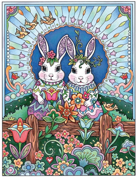 🐇Free Printable Adult Coloring: Boho Bunnies