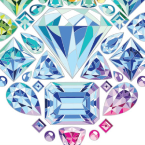 💎Free Printable Adult Coloring: Gemstones (color by number)