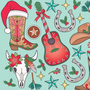 🤠Free Printable Adult Coloring: Country Western Christmas