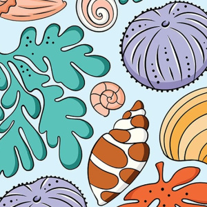 🐚Free Printable Adult Coloring: Coastal Charm