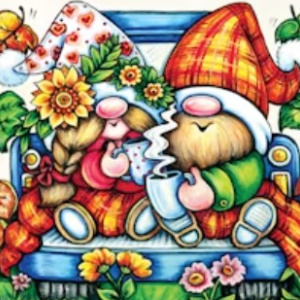 🌻Free Printable Adult Coloring: Cozy Gnomes